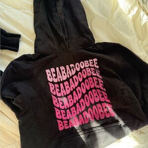 Black Hoodie with Pink BEABADOOBEE Graphic